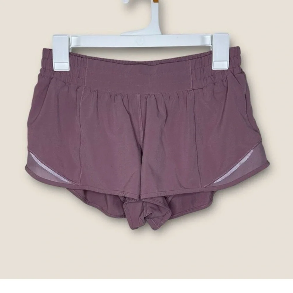 lululemon athletica 2.5” Low Rise Women's Dusty Purple Athletic Shorts - Picture 2 of 9
